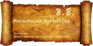Marschalko Borbála névjegykártya